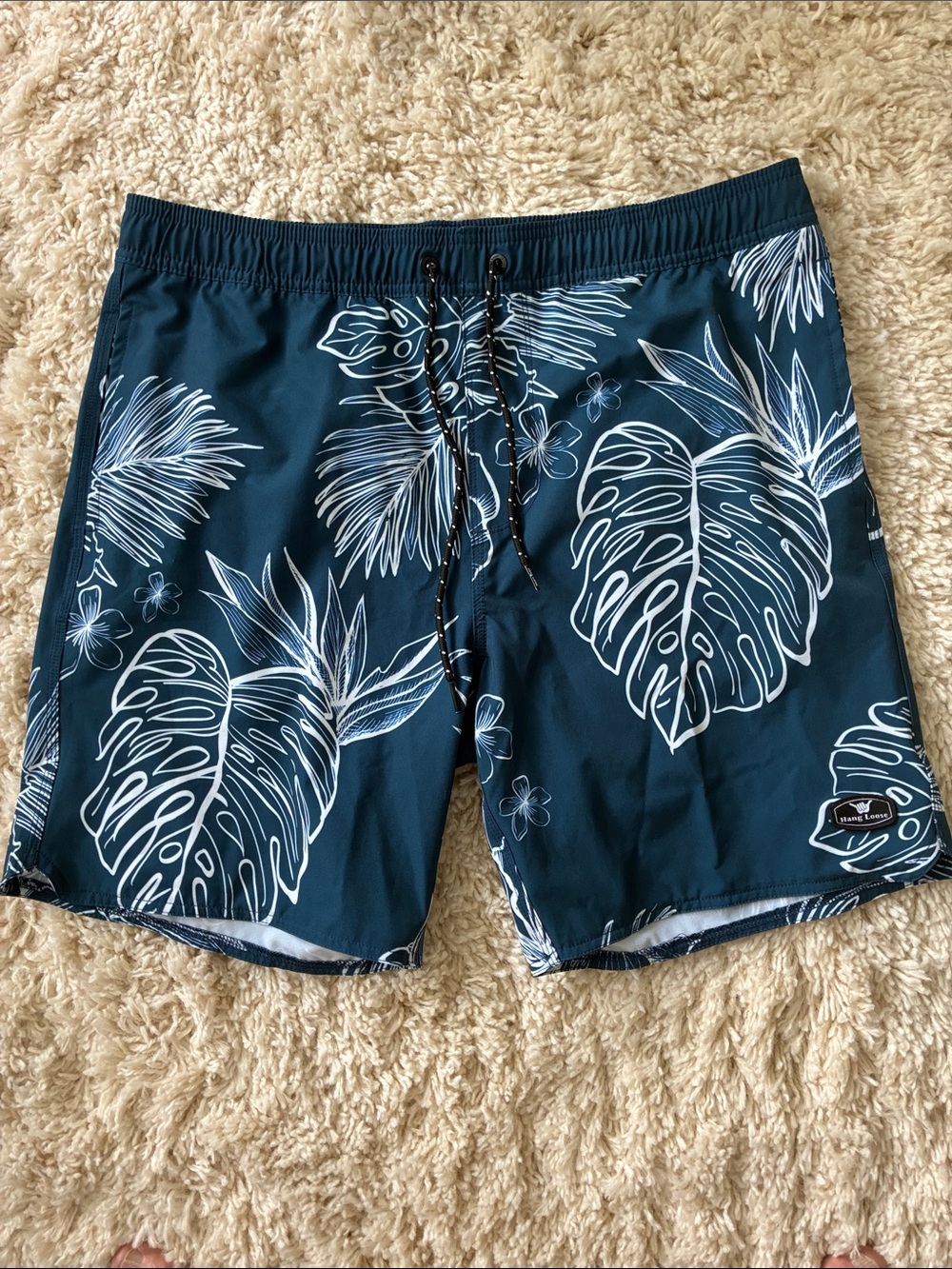 Hang Ten Navy Blue Tropical Print Swim Shorts
